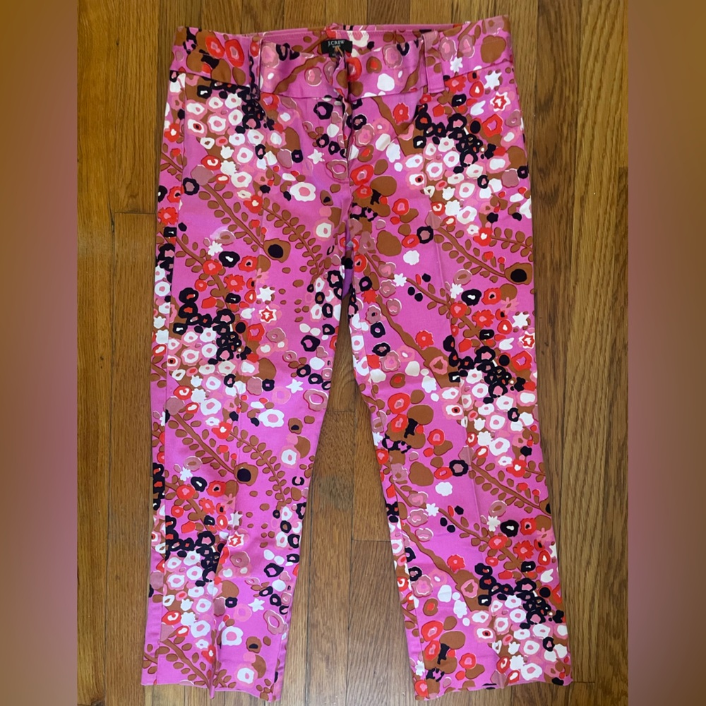J. Crew Pink Floral Pants